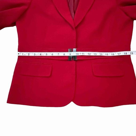 Anne Klein ~ beautiful red blazer ~ attached belt ~ size 14 - Picture 9 of 13